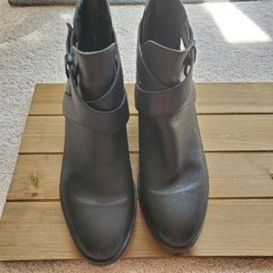 Eileen Fisher Black Leather Ives Booties